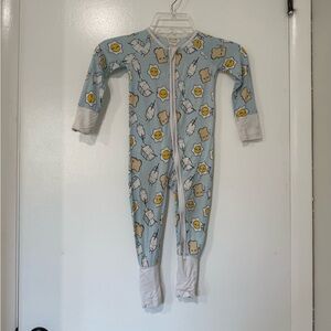 Little Sleepies Blue Breakfast Buddies Bamboo Zippy Sleeper size 12-18 months